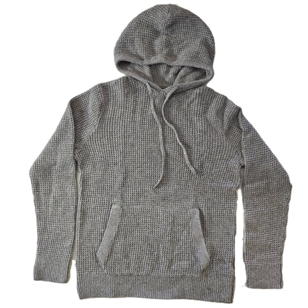 Banana Republic Men’s Gray Waffle Knit Pullover Hoodie Size S Small